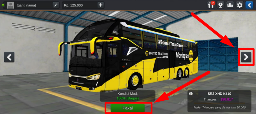 Garasi Kendaraani Bus Simulator Indonesia